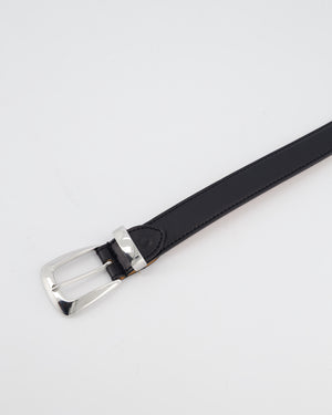 Khaite Black Benny Slim Leather Belt with Silver Hardware RRP £380
