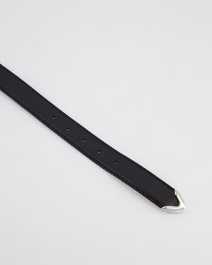 Khaite Black Benny Slim Leather Belt with Silver Hardware RRP £380
