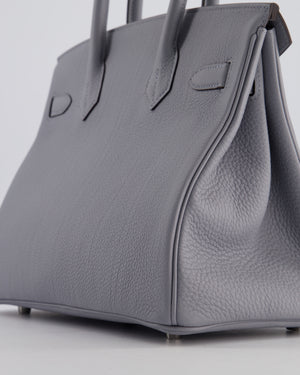 *NEW COLOUR* Hermès Birkin 30 Retourne Bag in Gris Pantin Togo Leather with Palladium Hardware