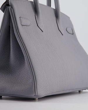 *NEW COLOUR* Hermès Birkin 30 Retourne Bag in Gris Pantin Togo Leather with Palladium Hardware