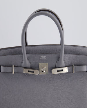 *NEW COLOUR* Hermès Birkin 30 Retourne Bag in Gris Pantin Togo Leather with Palladium Hardware
