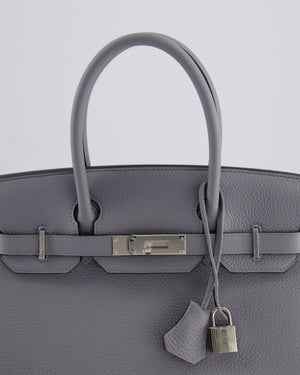 *NEW COLOUR* Hermès Birkin 30 Retourne Bag in Gris Pantin Togo Leather with Palladium Hardware