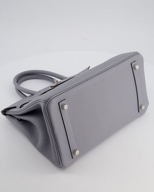 *NEW COLOUR* Hermès Birkin 30 Retourne Bag in Gris Pantin Togo Leather with Palladium Hardware