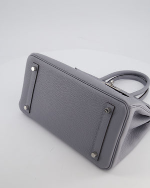 *NEW COLOUR* Hermès Birkin 30 Retourne Bag in Gris Pantin Togo Leather with Palladium Hardware