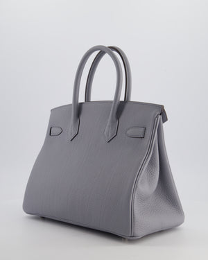 *NEW COLOUR* Hermès Birkin 30 Retourne Bag in Gris Pantin Togo Leather with Palladium Hardware