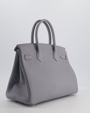 *NEW COLOUR* Hermès Birkin 30 Retourne Bag in Gris Pantin Togo Leather with Palladium Hardware