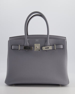 *NEW COLOUR* Hermès Birkin 30 Retourne Bag in Gris Pantin Togo Leather with Palladium Hardware