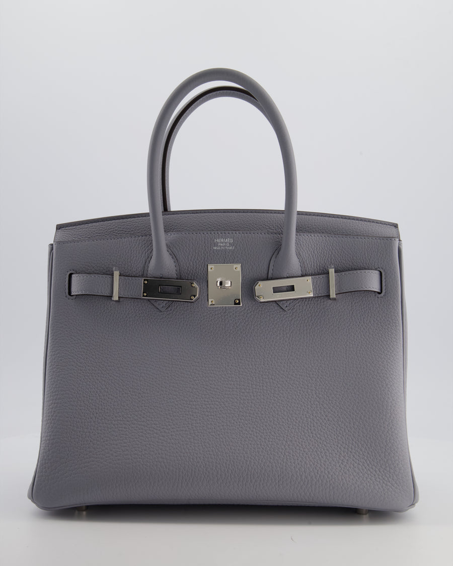 *NEW COLOUR* Hermès Birkin 30 Retourne Bag in Gris Pantin Togo Leather with Palladium Hardware
