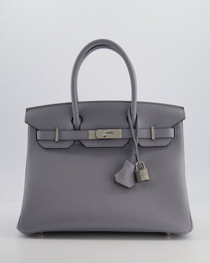 *NEW COLOUR* Hermès Birkin 30 Retourne Bag in Gris Pantin Togo Leather with Palladium Hardware