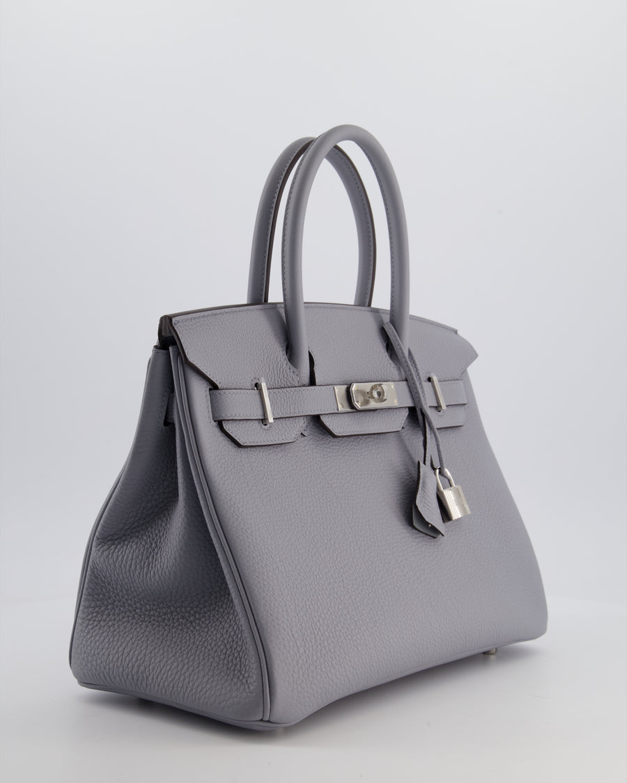 *NEW COLOUR* Hermès Birkin 30 Retourne Bag in Gris Pantin Togo Leather with Palladium Hardware