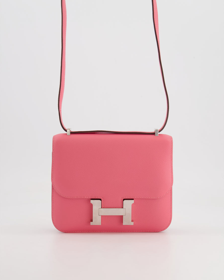 Hermès Constance 18 Bag in Rose Azalee Evercolor Leather with Palladium Hardware
