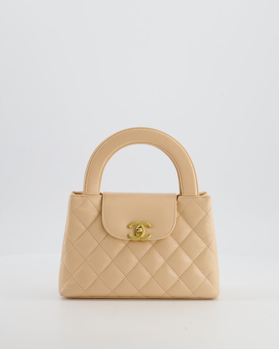 *HOT* Chanel Small Kelly Shopping Bag in Peach Aged Calfskin with Brushed Antique Gold Hardware