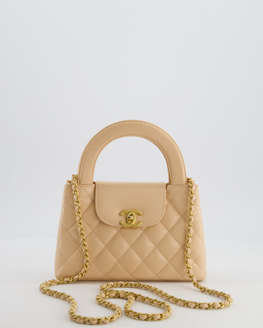 *HOT* Chanel Small Kelly Shopping Bag in Peach Aged Calfskin with Brushed Antique Gold Hardware
