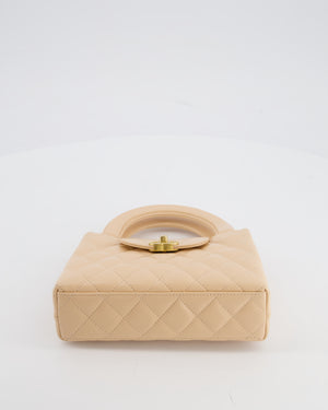*HOT* Chanel Small Kelly Shopping Bag in Peach Aged Calfskin with Brushed Antique Gold Hardware