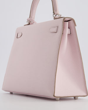 *VERY RARE* Hermès Kelly 25 Sellier Bag in Mauve Pale Epsom Leather with Palladium Hardware