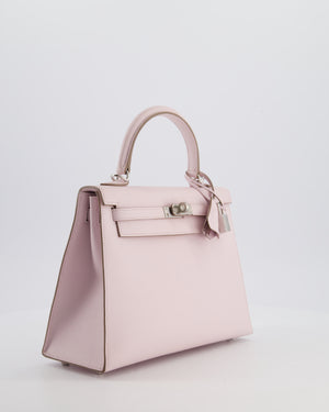 *VERY RARE* Hermès Kelly 25 Sellier Bag in Mauve Pale Epsom Leather with Palladium Hardware