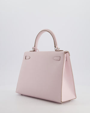*VERY RARE* Hermès Kelly 25 Sellier Bag in Mauve Pale Epsom Leather with Palladium Hardware