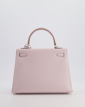 *VERY RARE* Hermès Kelly 25 Sellier Bag in Mauve Pale Epsom Leather with Palladium Hardware