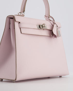 *VERY RARE* Hermès Kelly 25 Sellier Bag in Mauve Pale Epsom Leather with Palladium Hardware