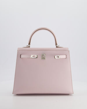 *VERY RARE* Hermès Kelly 25 Sellier Bag in Mauve Pale Epsom Leather with Palladium Hardware