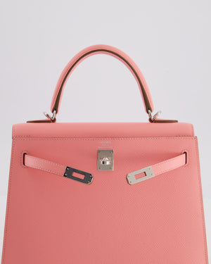 *RARE* Hermès Kelly 25 Sellier Bag in Rose Confetti in Epsom Leather with Palladium Hardware