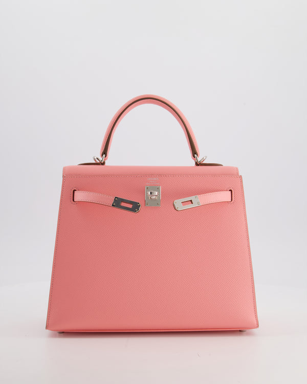 *RARE* Hermès Kelly 25 Sellier Bag in Rose Confetti in Epsom Leather with Palladium Hardware