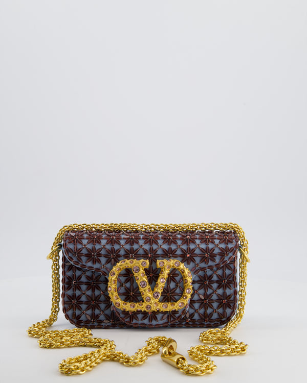 Valentino Multi Small Embroidered Loco Shoulder Bag with Gold tone Hardware RRP £3250