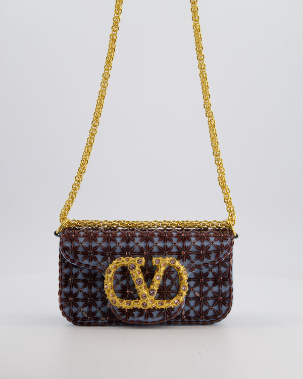 Valentino Multi Small Embroidered Loco Shoulder Bag with Gold tone Hardware RRP £3250