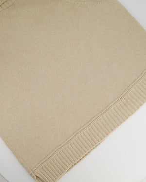 Loro Piana Beige Cashmere Long Sleeve Jumper with High Neck Size M (UK 10)