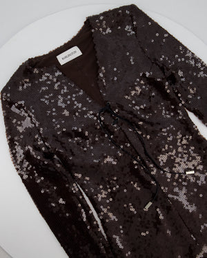 16Arlington Brown Solarium Sequin Mini Dress Size UK 8