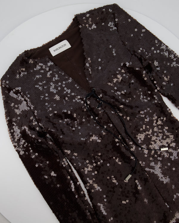 16Arlington Brown Solarium Sequin Mini Dress Size UK 8