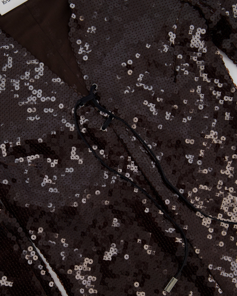 16Arlington Brown Solarium Sequin Mini Dress Size UK 8