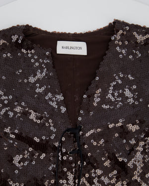 16Arlington Brown Solarium Sequin Mini Dress Size UK 8