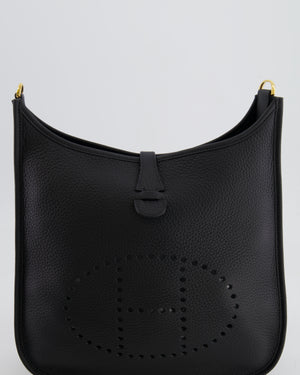 Hermès Evelyne 29 Bag in Noir Clemence Leather with Gold Hardware