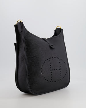Hermès Evelyne 29 Bag in Noir Clemence Leather with Gold Hardware