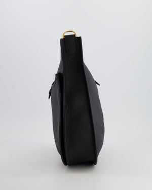 Hermès Evelyne 29 Bag in Noir Clemence Leather with Gold Hardware