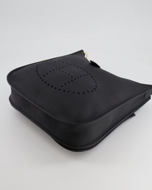 Hermès Evelyne 29 Bag in Noir Clemence Leather with Gold Hardware
