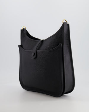 Hermès Evelyne 29 Bag in Noir Clemence Leather with Gold Hardware