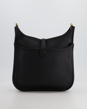 Hermès Evelyne 29 Bag in Noir Clemence Leather with Gold Hardware