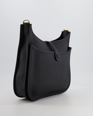 Hermès Evelyne 29 Bag in Noir Clemence Leather with Gold Hardware