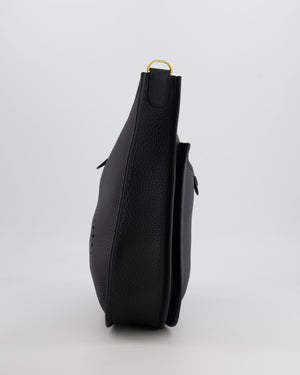 Hermès Evelyne 29 Bag in Noir Clemence Leather with Gold Hardware