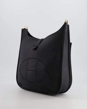Hermès Evelyne 29 Bag in Noir Clemence Leather with Gold Hardware