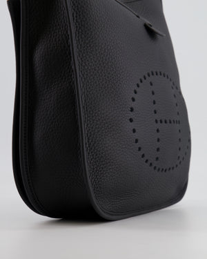 Hermès Evelyne 29 Bag in Noir Clemence Leather with Gold Hardware