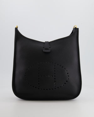 Hermès Evelyne 29 Bag in Noir Clemence Leather with Gold Hardware
