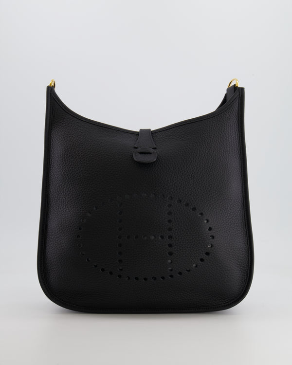 Hermès Evelyne 29 Bag in Noir Clemence Leather with Gold Hardware