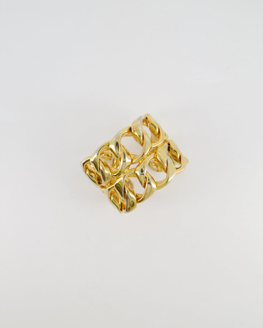 Chanel 2003 Vintage Shiny Gold Chain Bangle Bracelet
