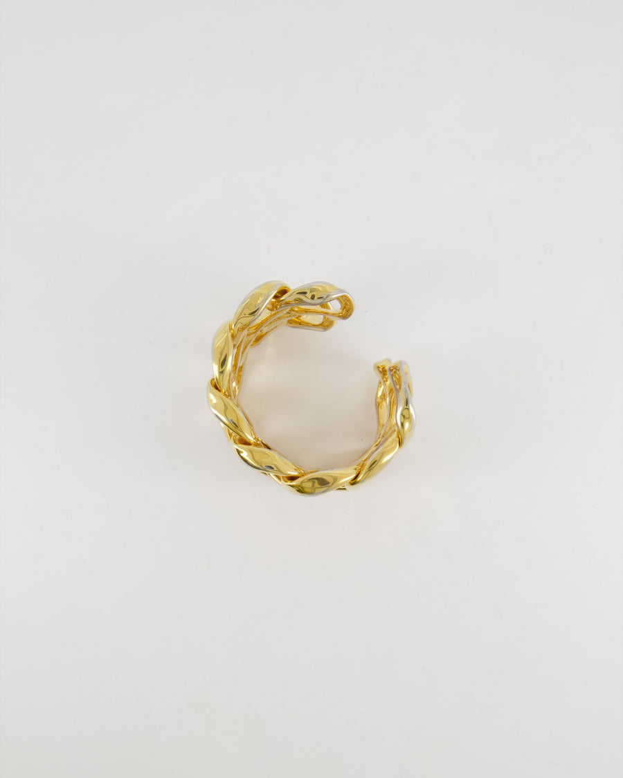 Chanel 2003 Vintage Shiny Gold Chain Bangle Bracelet