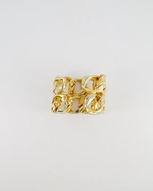 Chanel 2003 Vintage Shiny Gold Chain Bangle Bracelet