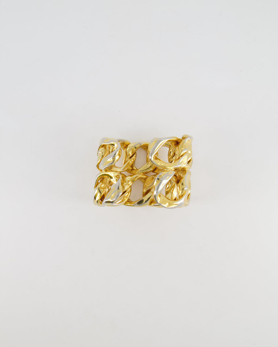 Chanel 2003 Vintage Shiny Gold Chain Bangle Bracelet