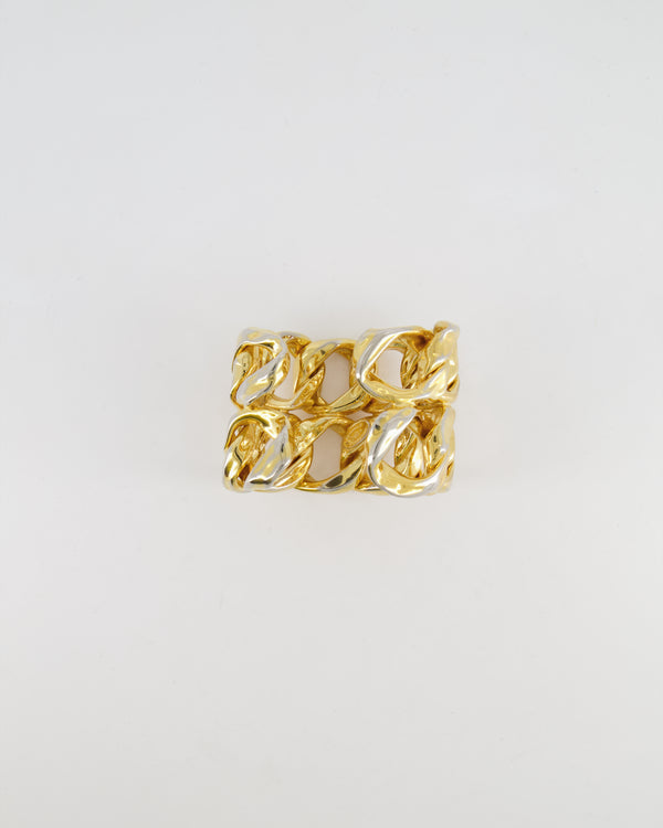 Chanel 2003 Vintage Shiny Gold Chain Bangle Bracelet